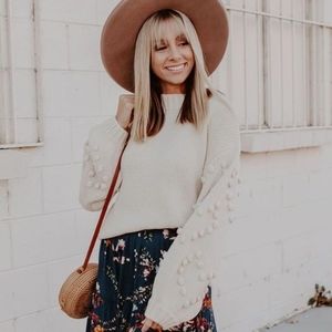 Cream Pom Cozy Sweater
